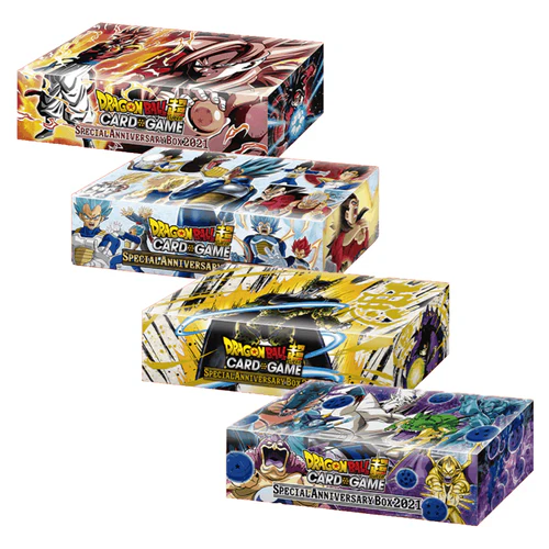 Buy DBS Anniversary Box 2021 Full Set – all four Dragon Ball Super Special Anniversary Box 2021 designs